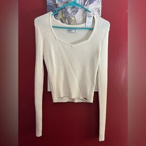 Hollister Cream Ribbed Knit Women's Long Sleeves (NWT)